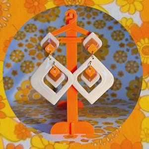 LOUISE – Vintage 60er/70er Polymer Clay Ohrringe | Handgefertigter Retro Flower Power Schmuck | Originelle Geschenkidee für Frauen