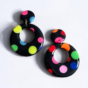 Boucles d'oreilles vintage coquillage et paillettes années 70