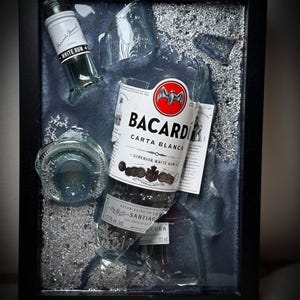 Bacardi Bottle Art - Etsy