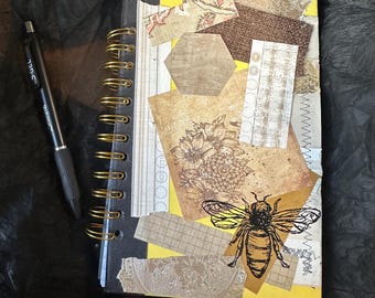 Bee Collaged Lined Notebook
