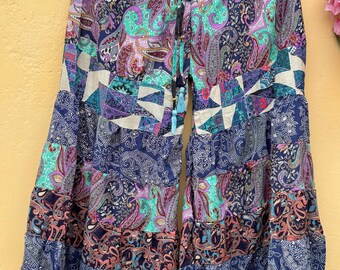 Pantalones Palazzo de Seda: Pantalones de Crepé de Pierna Ancha - Boho Chic