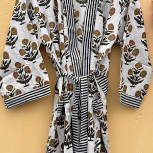 Cotton Indian Kimono Robe: Boho Beach Cover-Up