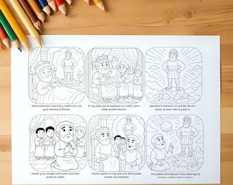 Sueño de Nabucodonosor | Historia de Daniel 2 für colorear | gelassenheit für Kinder | ARCHIVO DIGITAL | pdf, png, jpg