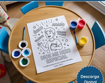 Página biblica para colorear | Dios me hizo especial | Cristiana kindil | Salm 139:14 | PDF PNG JPEG | Descarga digital