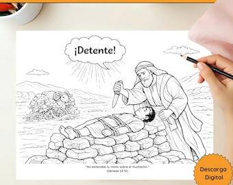 Página Bíblica für Colorear Abraham e Isaac | Genesis 22,12 | Cristiana Niños | Escuela Dominical | ARCHIVO DIGITAL