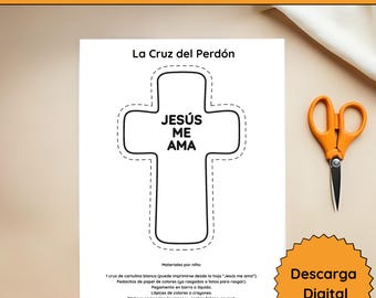 Página de utilitar biblica Lacruz del Perdón | Archivo digital para imprimir | Anleitung Cristiana für Kinder PDF PNG JPG
