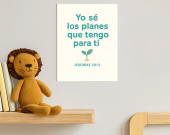 Póster Jeremías 29:11 | Decoración cristiana para el hogar | Arte con versículo bíblico | Regalo de fe | Póster vertical inspirador
