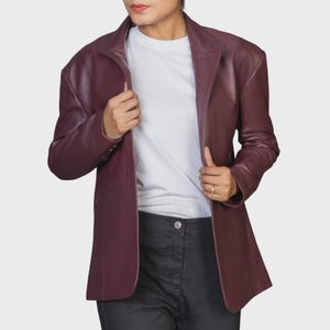 Oversized Leather Blazer Women | Retro Chic Coat