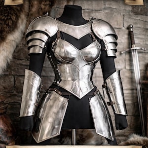 handmade steel armor set women custom fit cosplay larp outfit