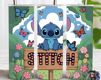 Stitch Tumbler Wrap PNG: 20 Unzen Skinny Tumbler Sublimationsdesign (Digitaler Download