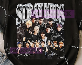 Stray Kids Bootleg Tee, Vintage Kpop Group Singers Performers Tee, 90s Retro Throwback T-shirt, Stray Kids Sweater