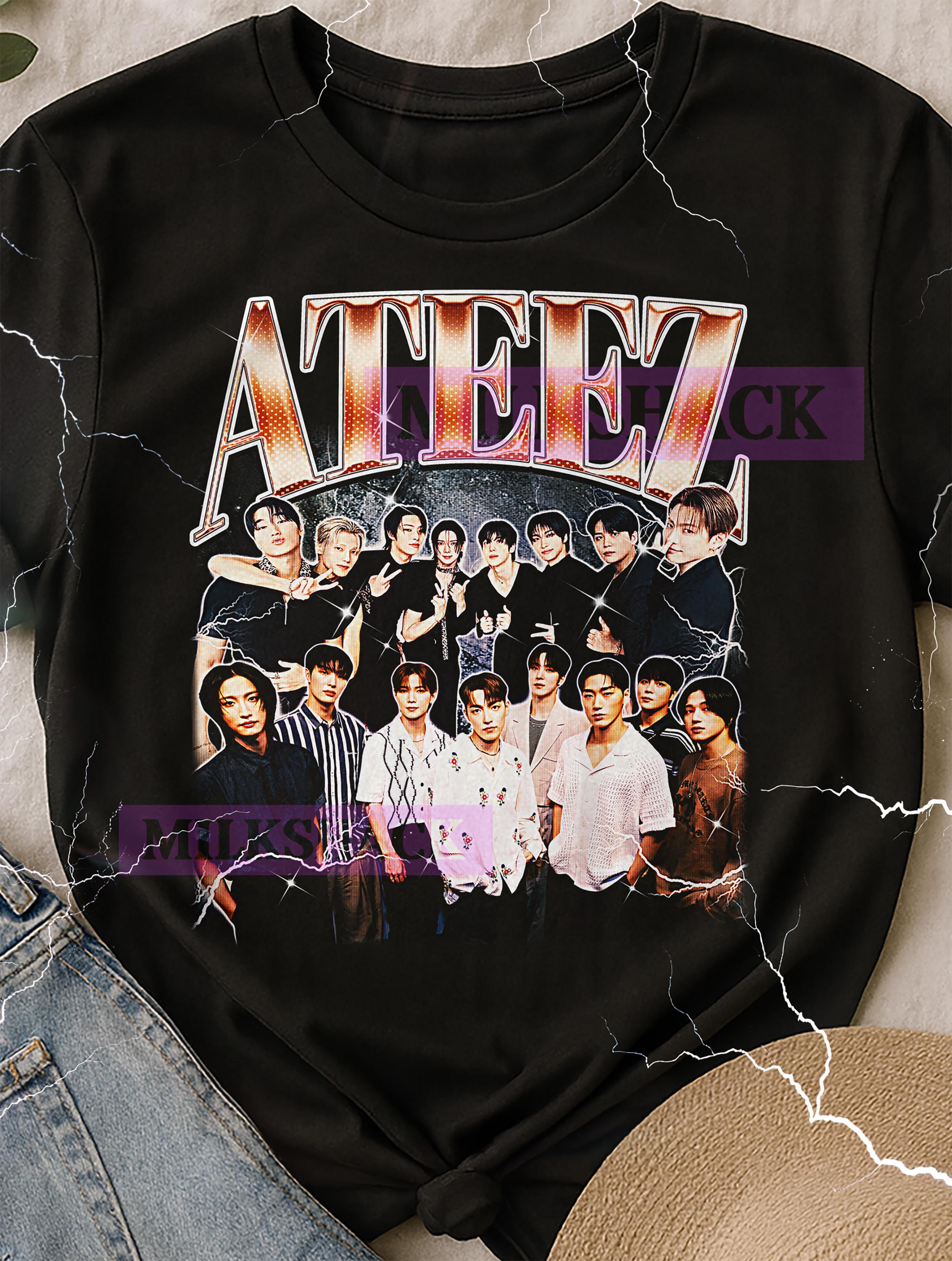 Ateez Bootleg Shirt, Vintage Kpop Group Idols Performers Tee, 90s