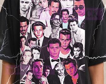 Johnny Depp T-Shirt, Vintage Actor Star Celebrity Performer Tee, 90s Retro Throwback, Johnny Depp Sweater