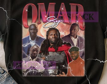 Omar Sy Vintage Bootleg T-Shirt, Omar Sy Retro 90s Actor Merch, French Star Fan Tee, Movie Lover Gift