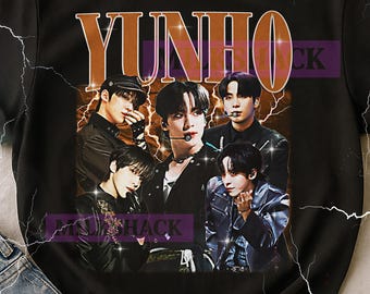 Yunho Vintage Bootleg T-Shirt, Yunho Retro 90s K-pop Idol Merch, Korean Singer Fan Tee, K-Pop Lover Gift