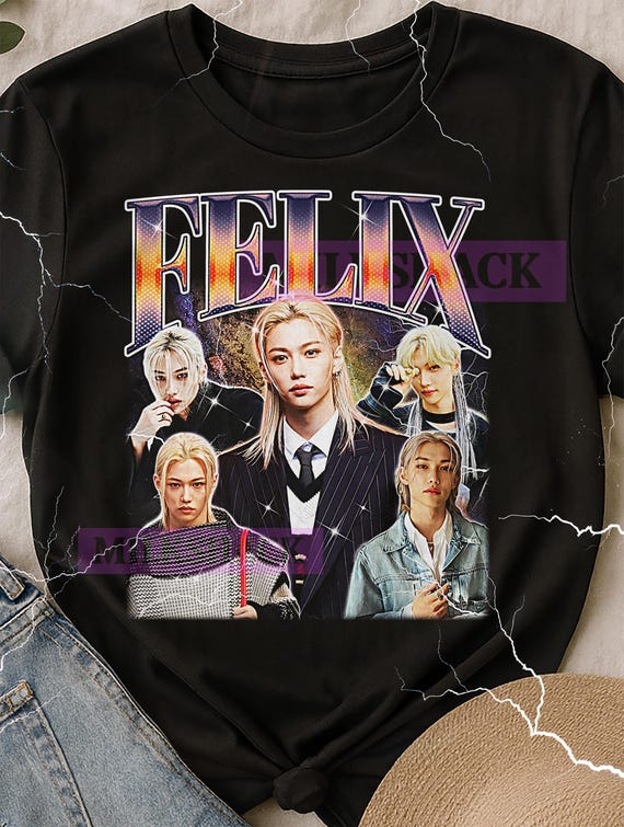 Felix Bootleg Shirt, Vintage Stray Kids Rapper Kpop Idol Performer