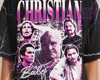 Christian Bale T-Shirt, Vintage Actor Star Celebrity Performer Tee, 90s Retro Throwback, Christian Bale Sweater