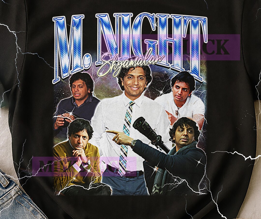 Merch Director Background M Night Shyamalan Vintage Bootleg T-shirt, M Night Shyamalan Retro 90s ...