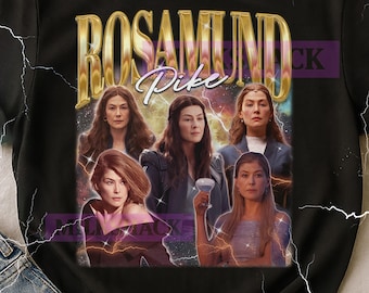 Rosamund Pike Vintage Bootleg T-Shirt, Rosamund Pike Retro 90s Actress Merch, Hollywood Star Fan Tee, Movie Lover Gift