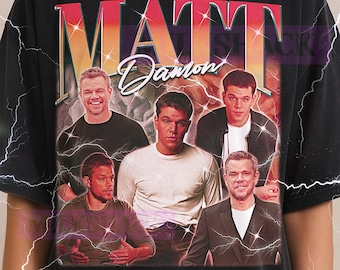 Matt Damon Bootleg Shirt, Vintage Actor Star Hollywood Legend Celebrity Tee, 90s Retro Throwback T-shirt, Matt Damon Sweater
