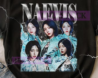 Naevis Vintage Bootleg T-Shirt, Naevis Retro 90s K-pop Merch, AI Character Fan Tee, K-Pop Fan Gift