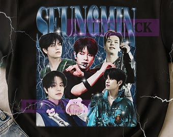 Seungmin Vintage Bootleg T-Shirt, Seungmin Retro 90s K-pop Idol Merch, Korean Singer Fan Tee, K-Pop Lover Gift
