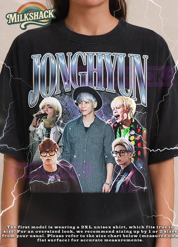 Jonghyun Shirt, Jonghyun Bootleg Shirt, Vintage Kpop Idol Singer