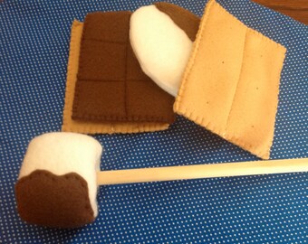 Felt Toy Food,Smores,Camping Food,Camping Gear