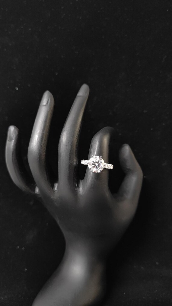 5.00ct Lab Grown Diamond Halo Ring: 18K White Gold Bezel Pavé Engagement