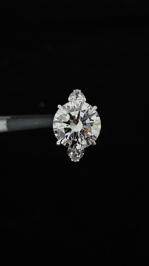 White Gold Three Stone Engagement Ring: 6.00ct Lab-Grown Diamond