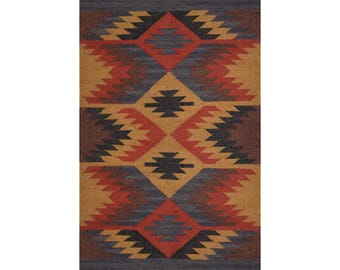 Handmade hemp wool Jute Rug with black flower pattern, Bedroom Jute Rug Living Room Jute Rug Entry Way Jute Runner
