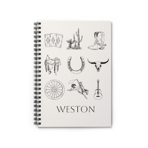 Western-Themed Spiral Notebook, Southwestern Decor, Personalized Journal, Gift for Students, Gift for Teacher, Back to School Gift