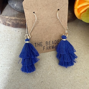 Royal Blue Tassel Earrings