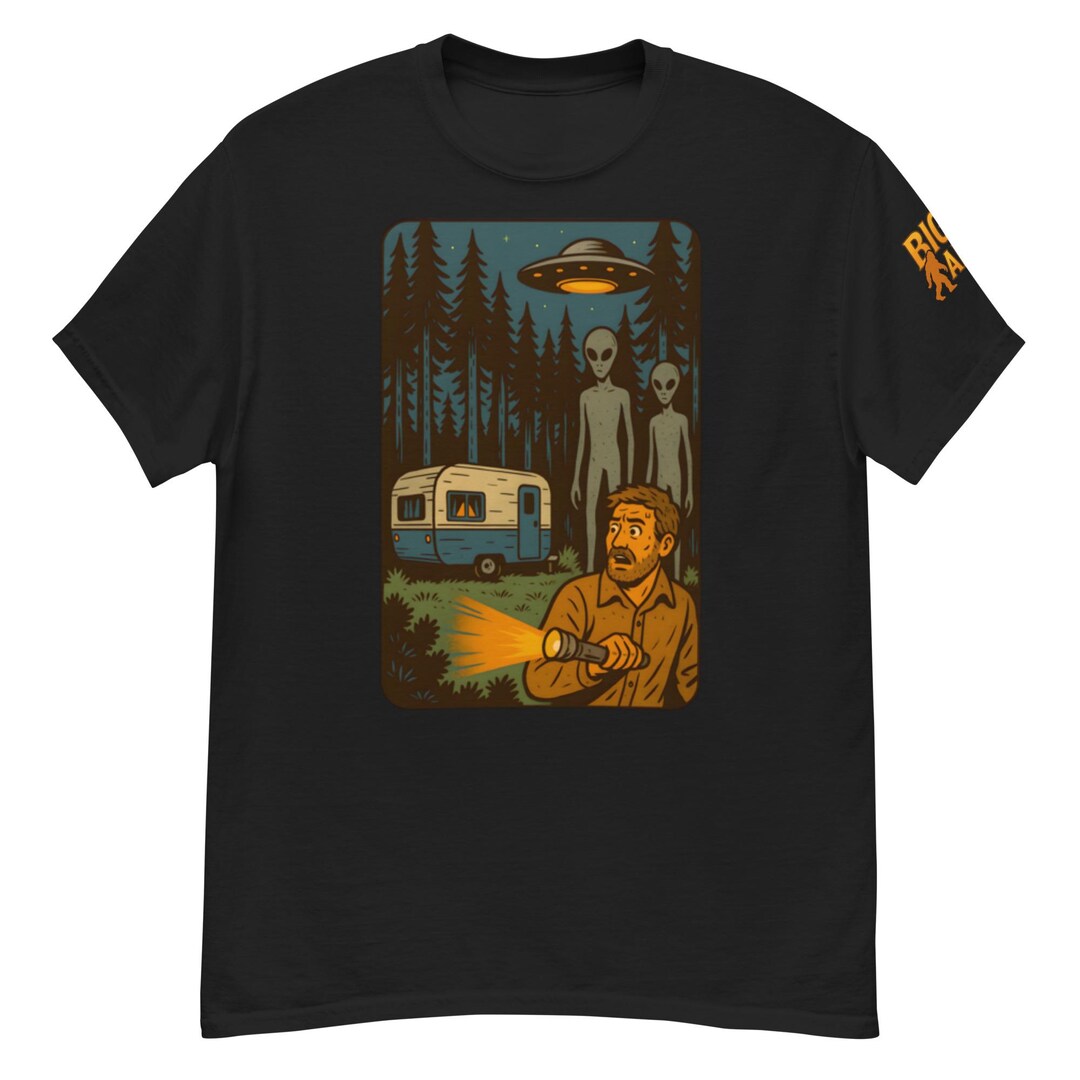 Retro Alien Rv Alien Abduction Camper T-shirt – Retro UFO Encounter Graphic Tee Shirt ...