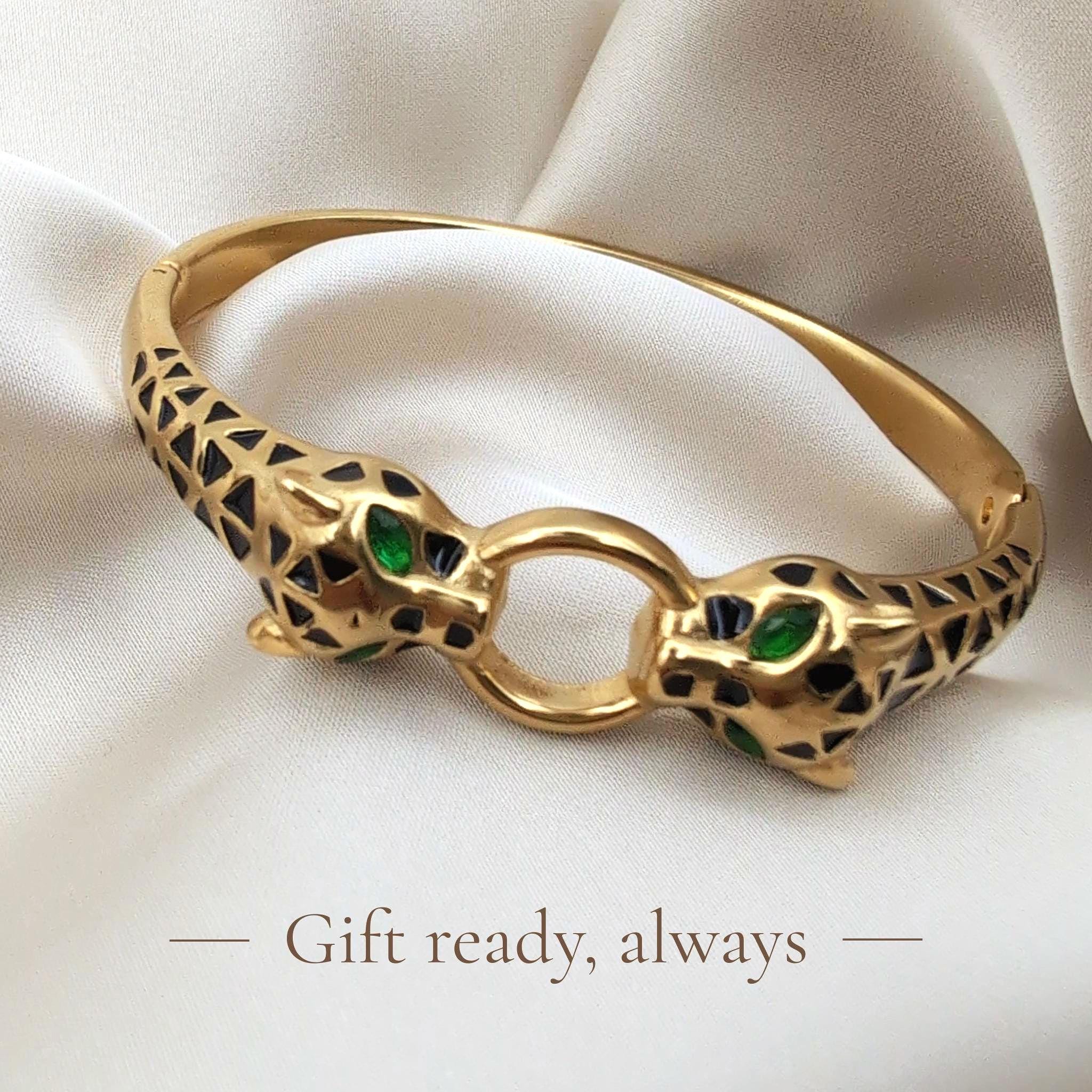 Bracelet En Or Massif 18K Vintage Deux Couleurs - Maille Panther Double Face - Longueur 19 Cm - Occasion