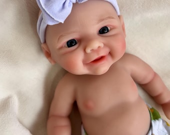 12” / 18” Full Body Silicone Reborn Bby Doll, Open Mouth for Pacifer, Bathable