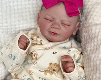 Weighted Sleeping Reborn Baby Doll Girl, Realistic Vinyl Head & Full Limbs, Cloth Body Newborn Doll, Ready to Ship