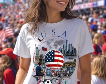 USA Soccer Fan Tee, American Football USMNT Shirt, Unisex Bella Canvas T-shirt