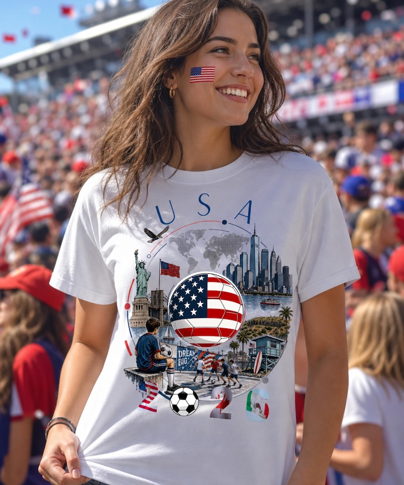 USA football fan t-shirt white American national team supporter soccer apparel