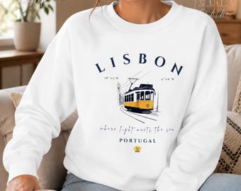 Lisbon Portugal Sweatshirt, Travel Gift Crewneck, Portugal Souvenir Sweater, Unisex Vacation Pullover