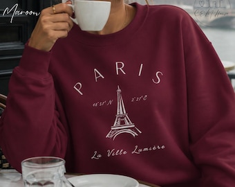 Paris Sweatshirt, France Travel Crewneck, Eiffel Tower Sweater, Paris Gift, Unisex