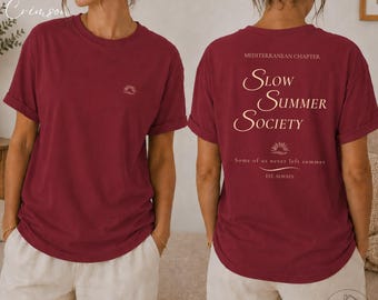 Slow Summer Society T-Shirt | Mediterranean Graphic Tee | Comfort Colors Slow Living Shirt
