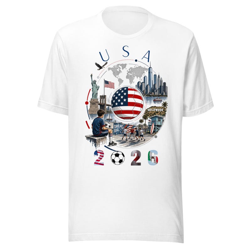 USA Soccer Shirt, American Football Fan T-shirt, USMNT Fan Tee 2026, Soccer Gift for Him, Unisex Bella Canvas