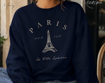 Paris Sweatshirt, France Travel Crewneck, Eiffel Tower Sweater, Paris Gift, Unisex