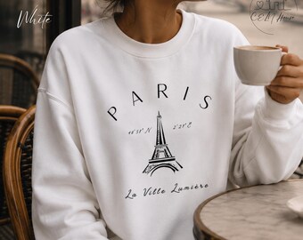 Paris Sweatshirt, France Travel Crewneck, Eiffel Tower Sweater, Paris Gift, Unisex