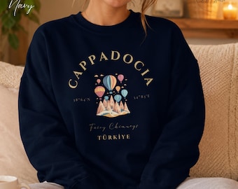 Cappadocia Sweatshirt, Hot Air Balloon Gift, Turkey Travel Souvenir