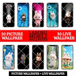 Labubu Phone Wallpapers | 20 Picture Wallpapers + 30 Live Video Wallpapers | Cute Kawaii Mobile Backgrounds | Instant Digital Download