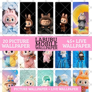 Labubu Phone Wallpapers: 20 Pictures + 45 Live Backgrounds (Digital Download)