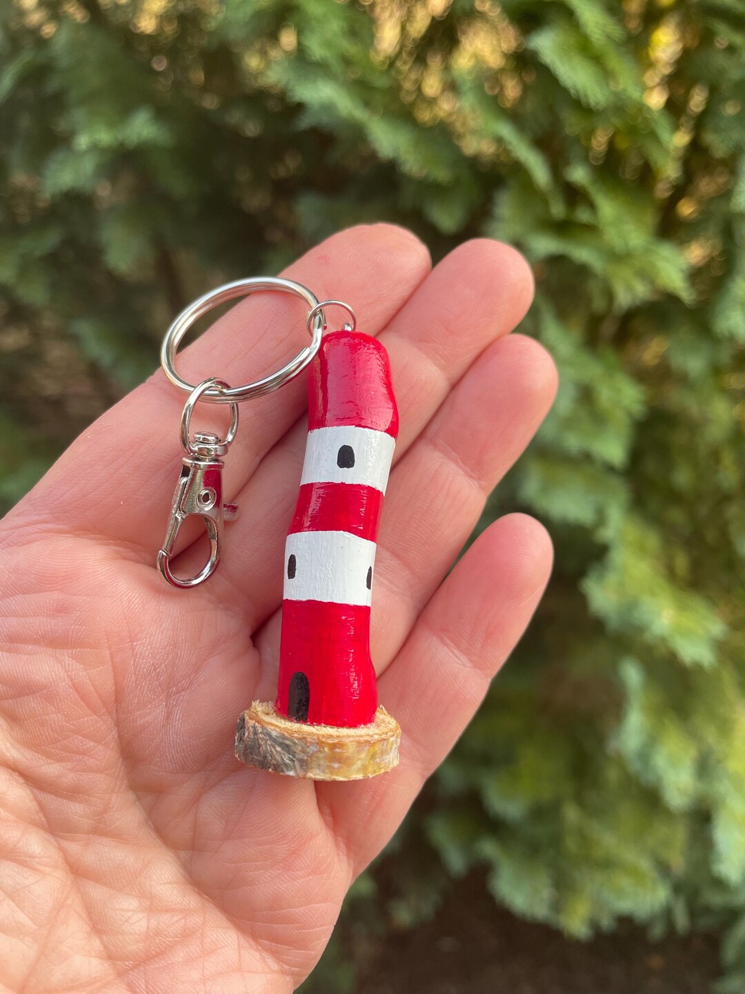 Lighthouse Keychain Made of Driftwood, Pendant, Bag Charm, in a Gift ...