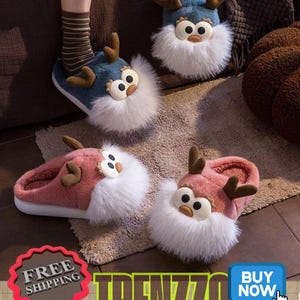 Pantuflas de reno: acogedoras zapatillas de invierno para interiores